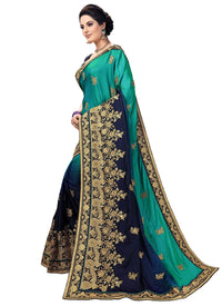 PANASH TRENDS Women's  Barfi Silk Heavy Embroidery Work Saree