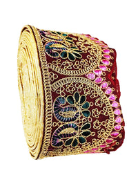 CARTZEYE Embroidery Heavy Work Trim Lace Border for Saree, Kurti, Dresses, Bandhani, Lehenga, Decorative Ribbon