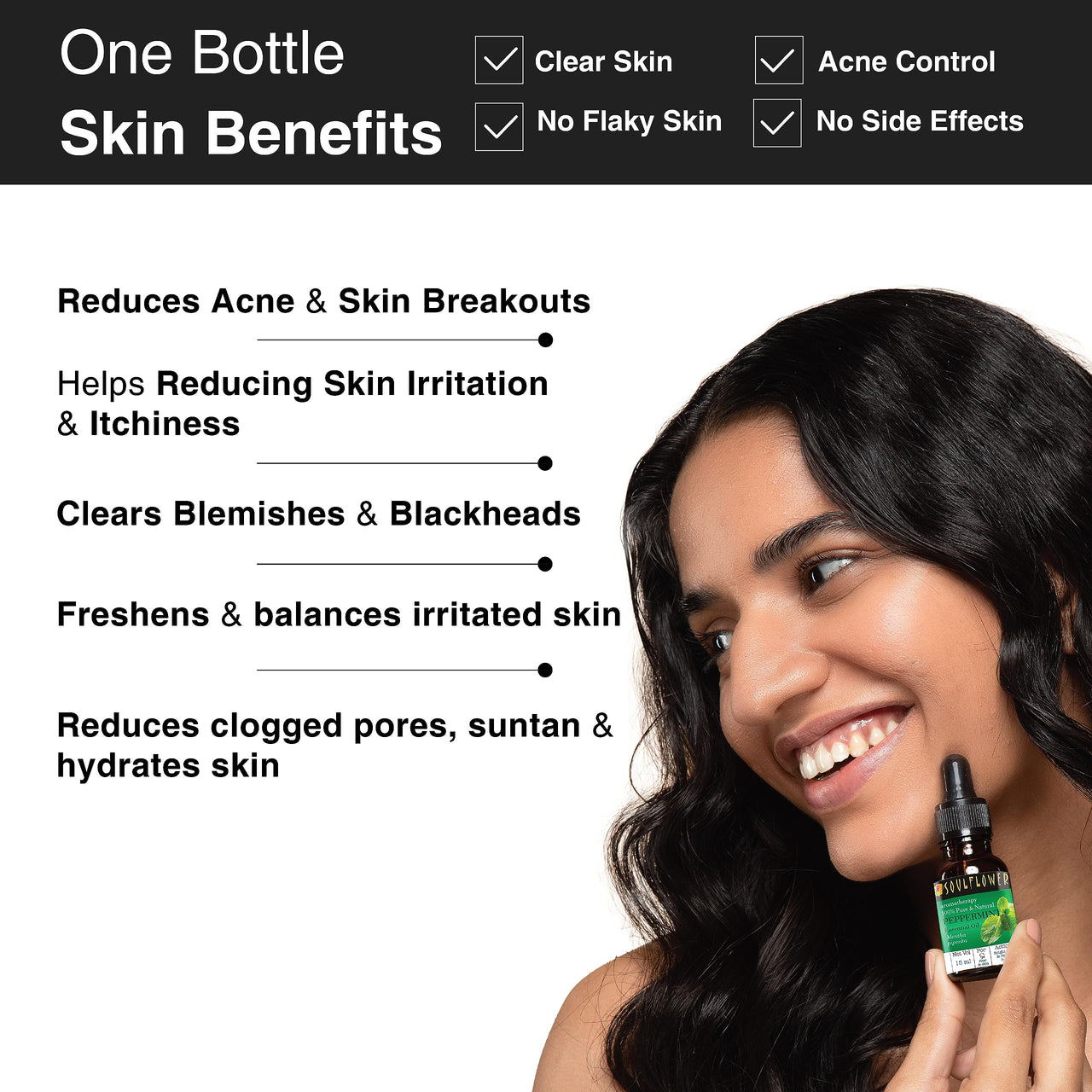 Soulflower Peppermint Essential Oil for Skin & Hair Care, Scalp, Aromatherapy |100% Pure & Natural Therapeutic Grade, Undiluted, Ecocert Cosmos Organic Certified| Mentha Piperita |15ml