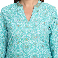 Ekara Cotton Printed Flared Kurta for Women and Girls with Palazzo