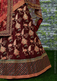 Zeel Clothing Women's  Silk Semi-Stitched Lehenga Choli (7034-Wedding-Bridal-Latest-New; Free)