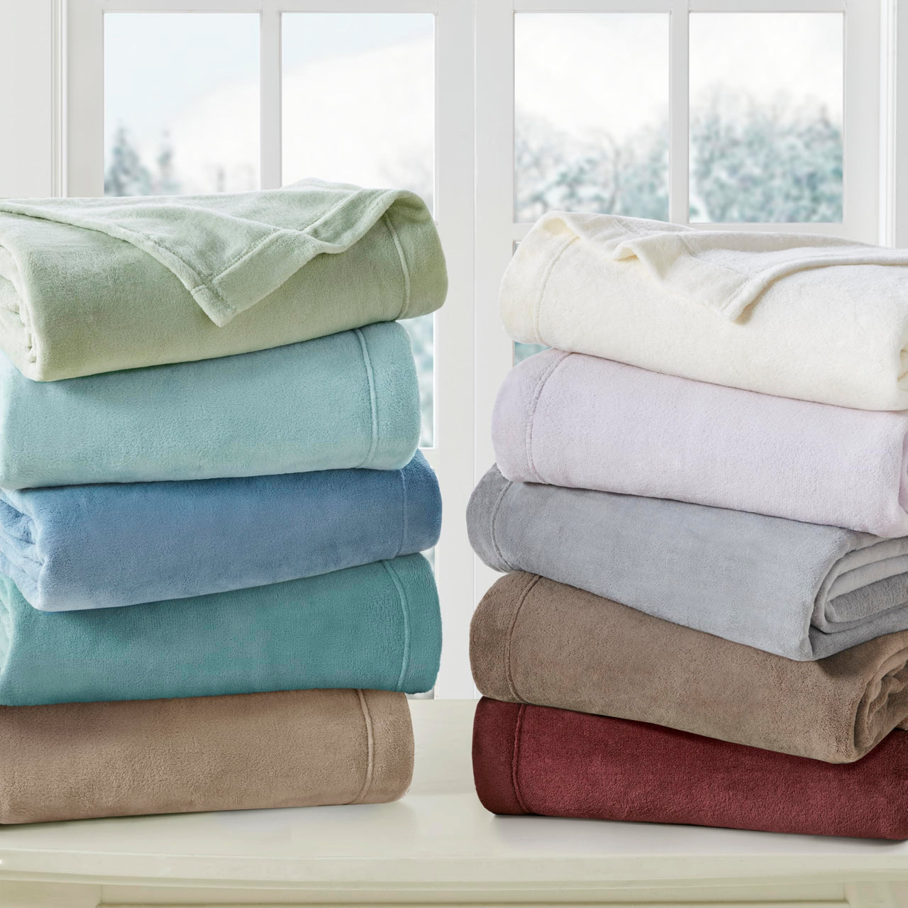 Sleep Philosophy True North Fleece Sheet Set Full, Solid Color, Warm & Plush Sheets Soft Fleece Bedding Full Size Sheets, Fitted Pocket Fits Up to 16" Mattress, Soloft, Full Burgundy 4 Piece