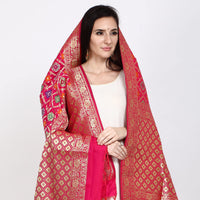 Kapaaha Women's  Woven Silk Blend Banarasi Zari Dupatta/Chunni, Width 45 Inch, Length 2.5 Meter