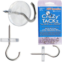 36 Tacks - 2 in 1: Push pin Hook tack - New Invention Hang 100's  of Items Interior or Exterior Decor at Home, School, Office, DIY, for Party or Holiday (Clear, 36pc) 36pc-clear Specialty