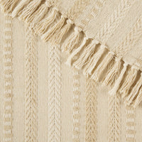 DII Farmhouse Braided Stripe Table Runner Collection, 15x72 (15x77, Fringe Included), Vintage Linen 15x72