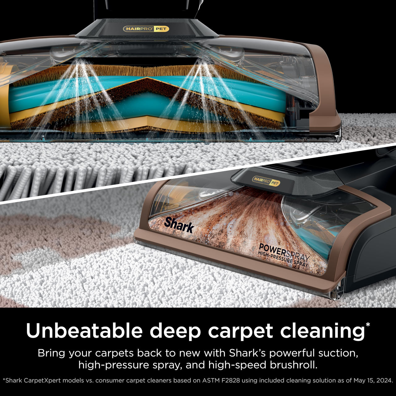 Shark EX201 CarpetXpert Upright Carpet, Area Rug & Upholstery Cleaner with StainStriker, Built-in Spot & Stain Cleaner, Perfect for Pets, Deep Cleaning & Tough Stain Removal, Carpet Shampooer, Cyan Shark CarpetXpert with StainStriker