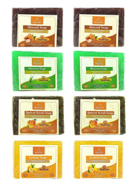 Khadi Pure Almond, Aloe Vera, Apricot & Lemon Soap, 125 G (Pack of 8)