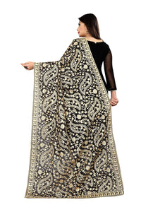 AKSHAR LLC Women's  Embroidered Chiffon Dupatta