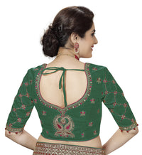 Nivah Fashion Women's  Satin Embroidery Saree with Heavy Work Blouse Piece