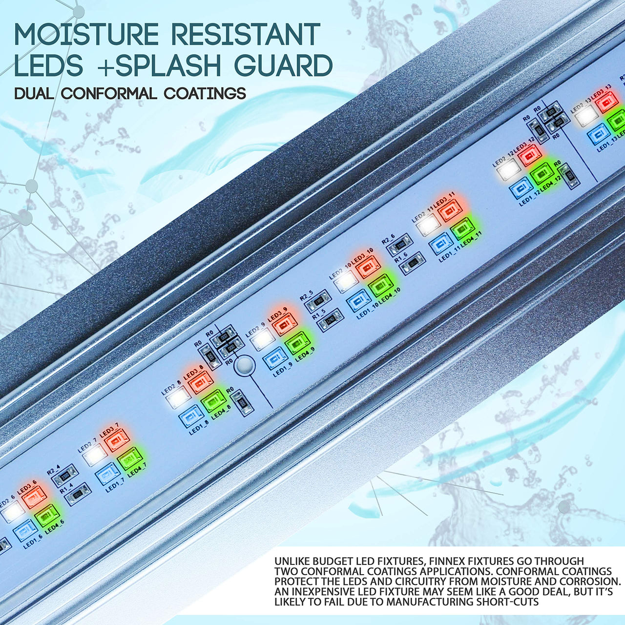 Finnex Planted+ 24/7 HLC Aquarium LED Light, Automated Full Spectrum Fish Tank Light, 20 Inch, Sleek Silver, (HLC-20)