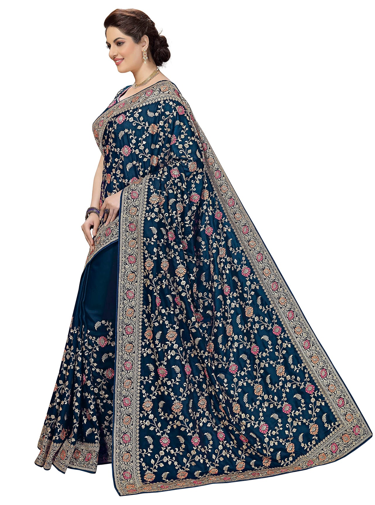 PANASH TRENDS Women's  Banarasi Barfi Silk Saree With Blouse Piece