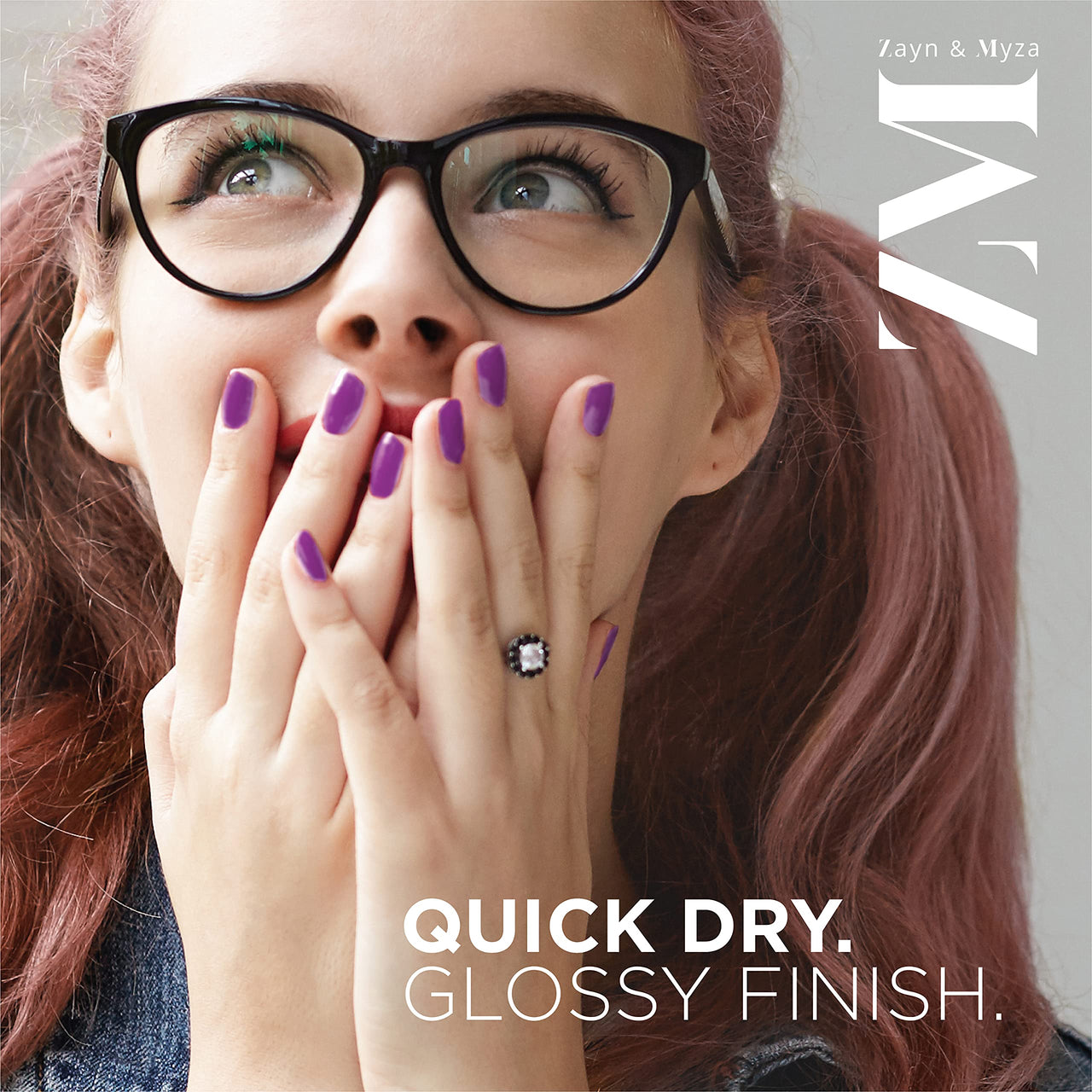 ZM Breathable Nail Enamel Glossy Finish & Water Permeable, Berry Yogurt- 6 ml