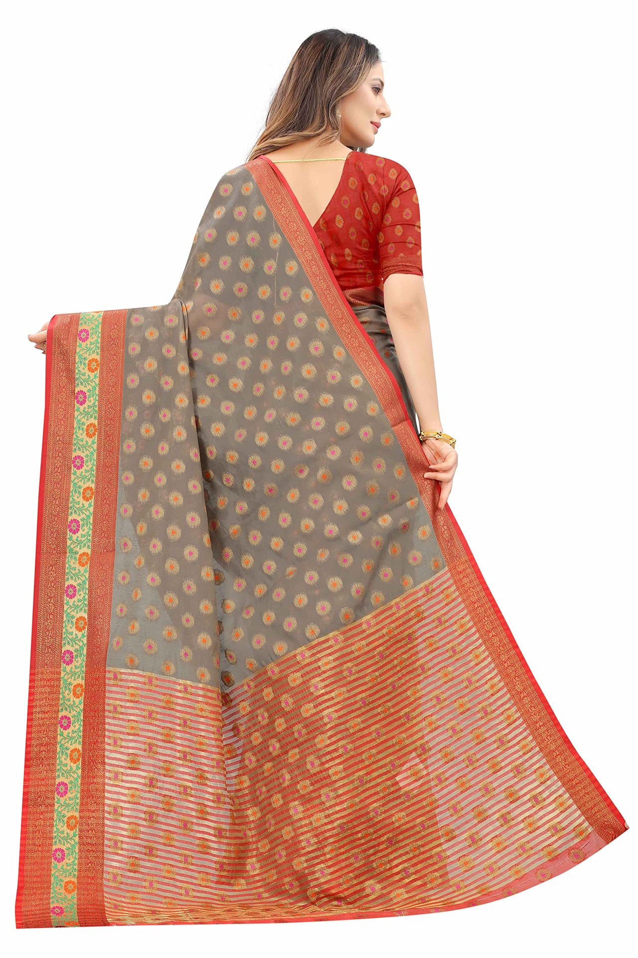 Silk Zone Women's  Cotton Woven Saree
