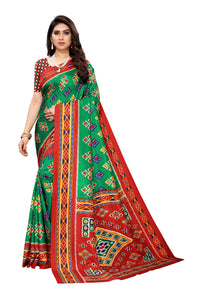 Yashika Women's  Malgudi Printed Saree With Blouse Piece