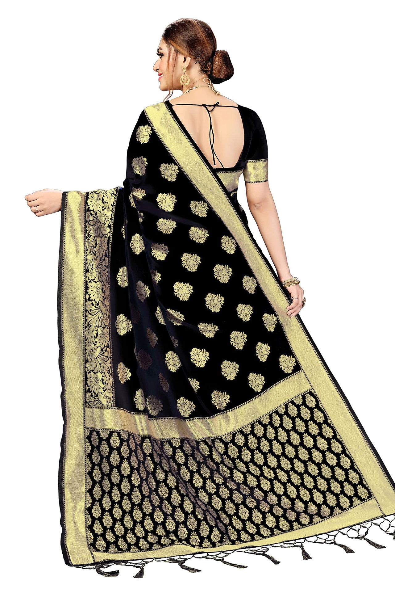 PANASH TRENDS Women's  Kanchipuram Banarasi Art Silk Saree with Blouse Piece