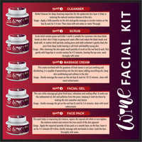 Beauty Feel Professional Red Wine Facial Kit For Facial, Cleanser + Scrub + Massage Cream + Facial Gel + Face Pack [Set of 5] 180 gm