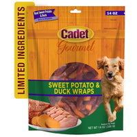 Cadet Gourmet Sweet Potato & Duck Wraps Dog Treats - Healthy & Natural Duck & Sweet Potato Dog Training Treats for Small & Large Dogs - Inspected & Tested in USA (14 oz). 14 Ounce (Pack of 1)