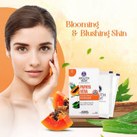Ayouthveda Papaya and Aloe Vera Face Pack Powder for Glowing & Rejuvenating Skin | Removes Blemish & Wrinkle & Promotes Skin Health | Suitable for all skin Type (10g X 8 Sachets) (Pack of 1)