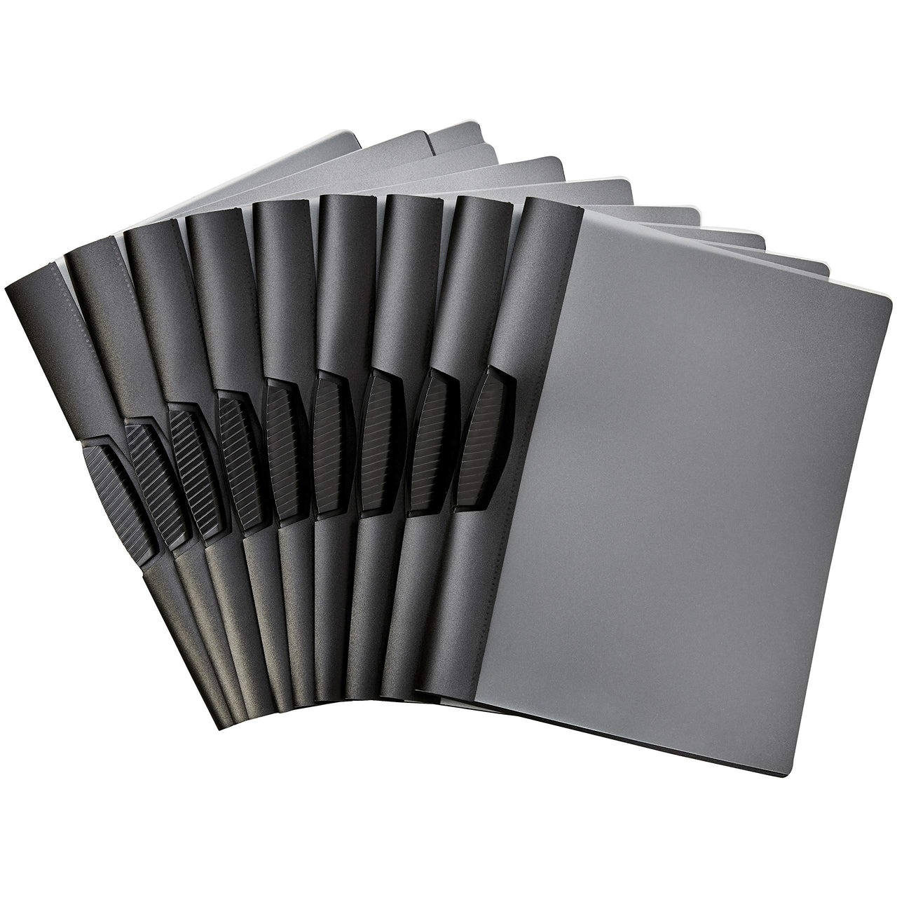 Basics Report Folder Cover with Clip, Pack of 10, Grey 10-Pack
