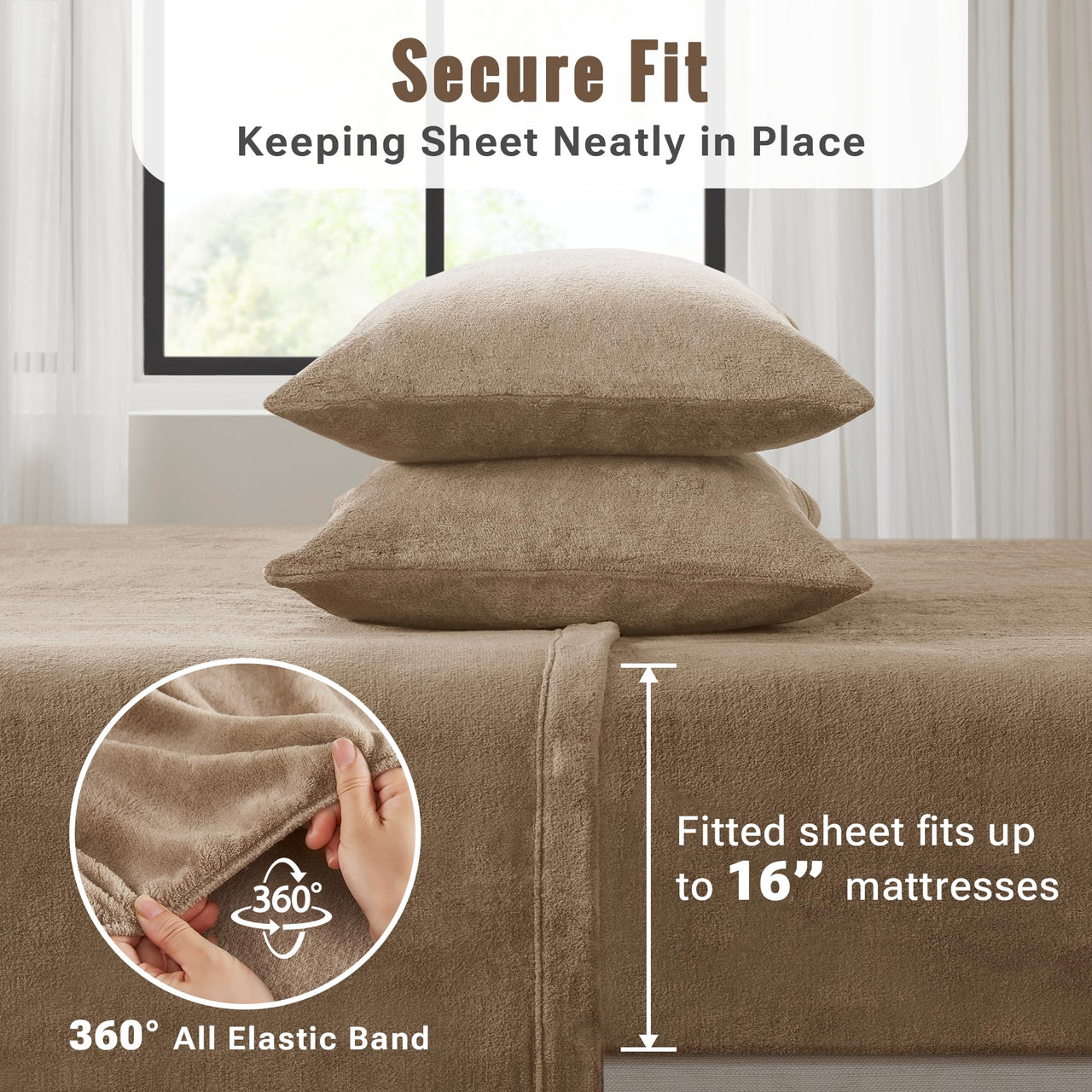 Sleep Philosophy True North Fleece Sheet Set Full, Solid Color, Warm & Plush Sheets Soft Fleece Bedding Full Size Sheets, Fitted Pocket Fits Up to 16" Mattress, Soloft, Full Burgundy 4 Piece