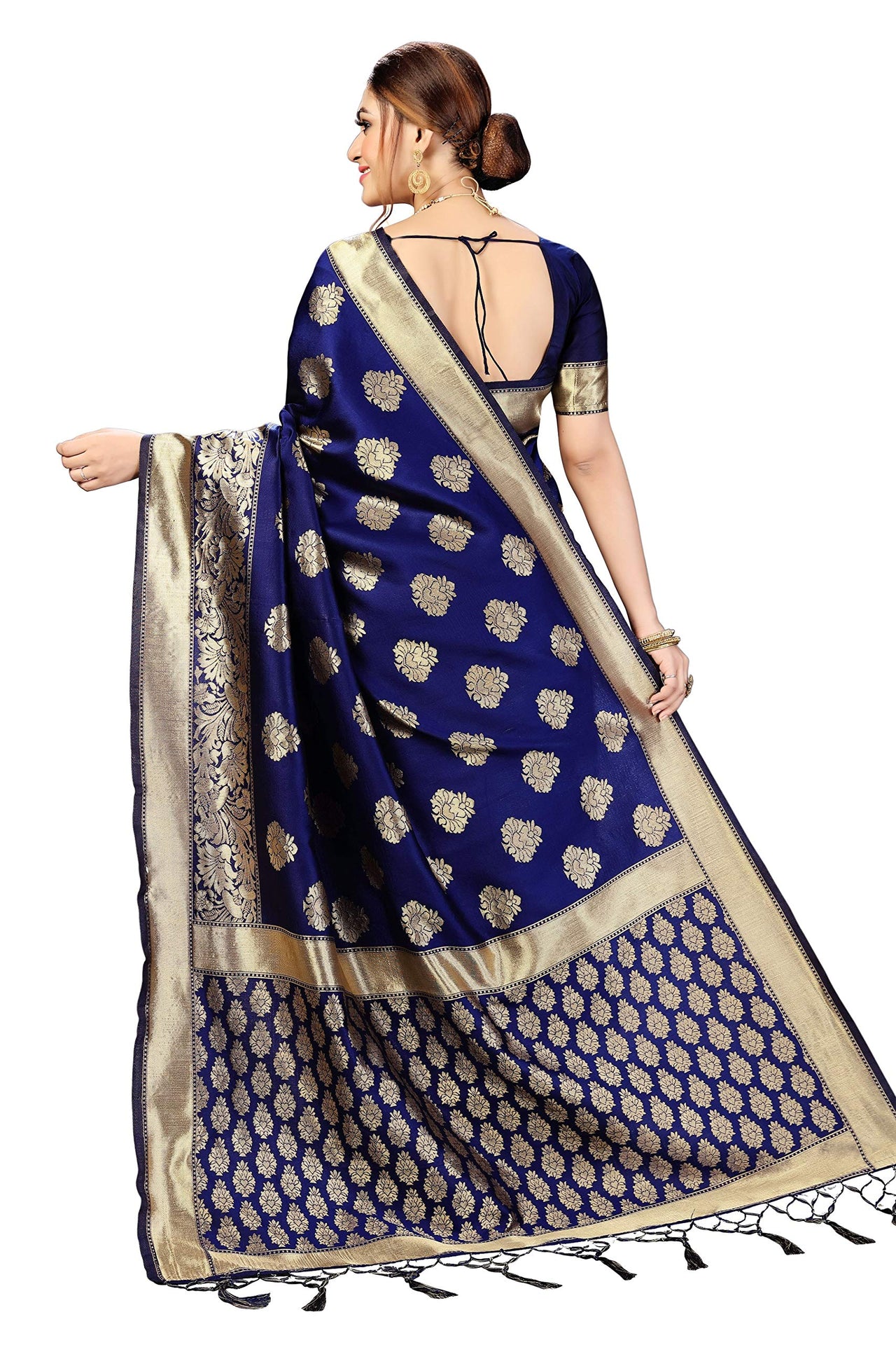 PANASH TRENDS Women's  Kanchipuram Banarasi Art Silk Saree with Blouse Piece