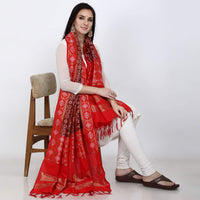 KAPAAHA Women's  Woven Design Silk Blend Dupatta Free Size