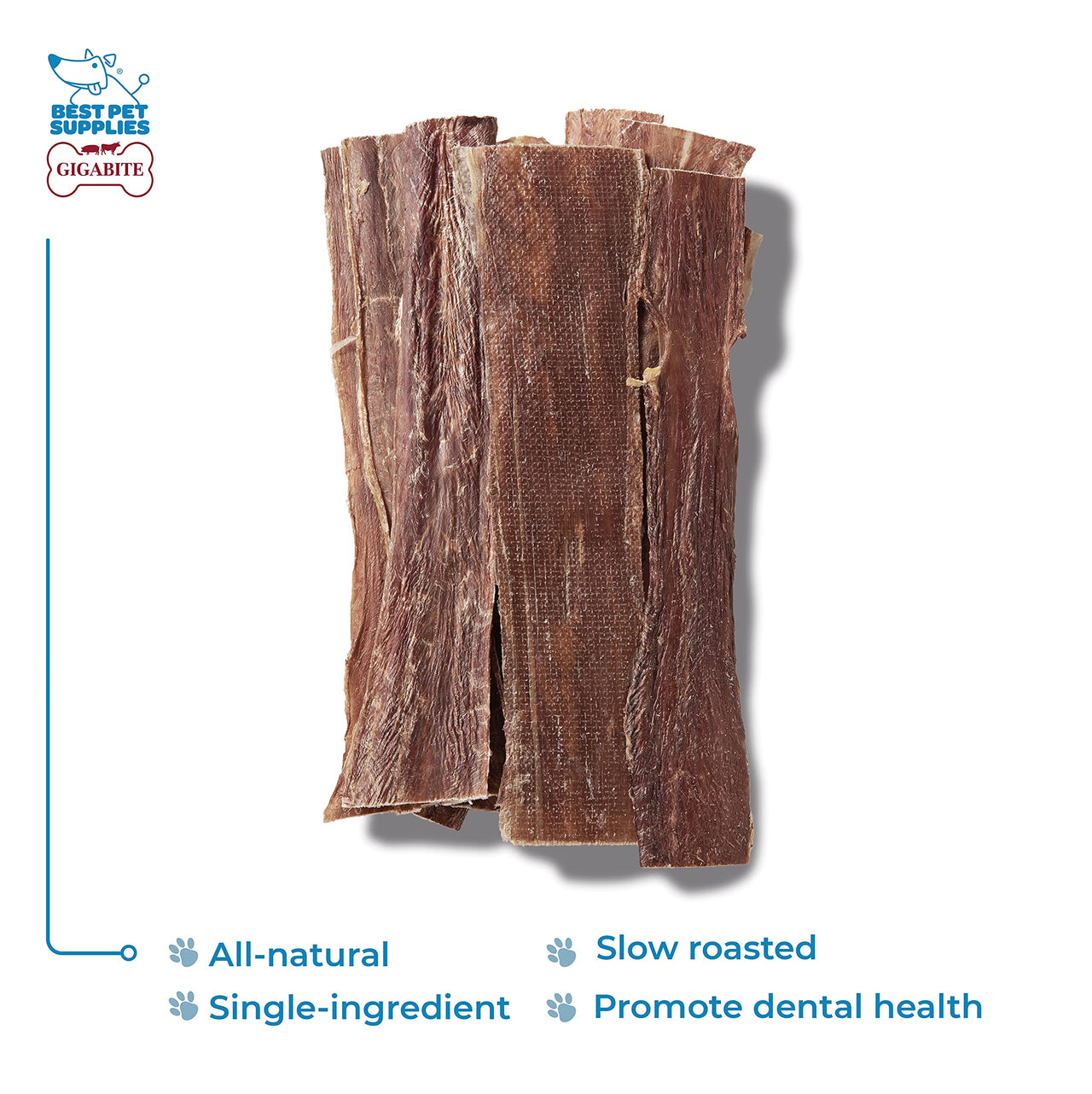 GigaBite 12 Inch Beef Esophagus Dog Treat Strips by Best Pet Supplies - Pack of 10, TES-12-10 12-Inch / 10 pcs Esophagus Sticks