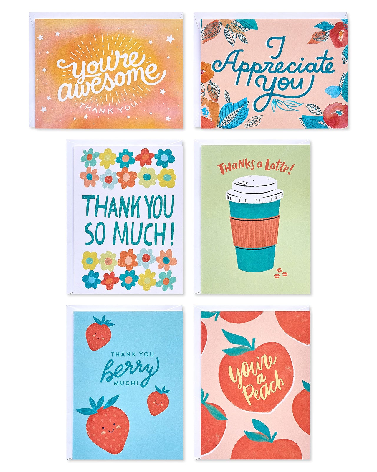 American Greetings Assorted Thank You Cards with Envelopes, Blank Inside (48-Count)