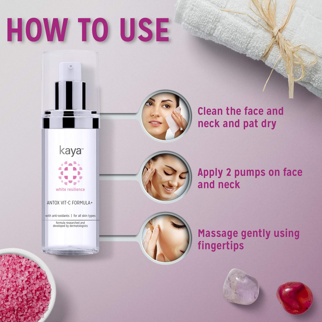 Kaya Clinic Antox Vit-C Formula Vitamin C Face Serum With Anti-Oxidants, Anti Ageing Serum For Brighter Skin Of All Skin Type, 30ml