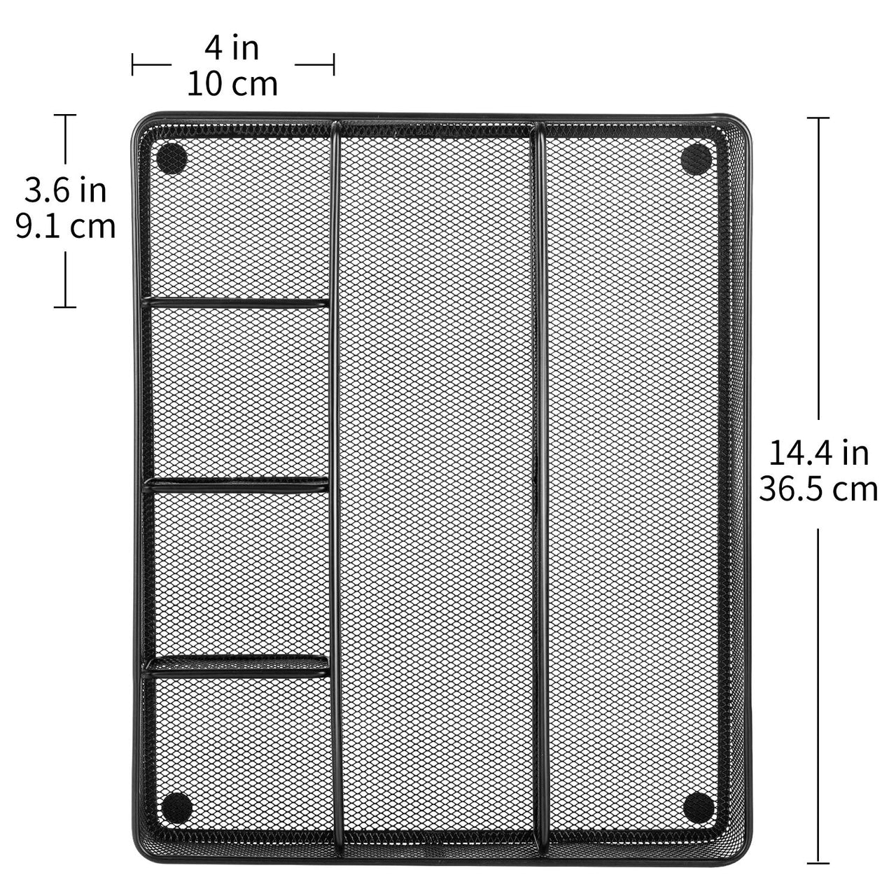 Basics Desk Drawer Organizer for Office and Home, Metal Mesh, 6 Compartments, Black 1