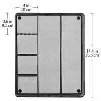 Basics Desk Drawer Organizer for Office and Home, Metal Mesh, 6 Compartments, Black 1