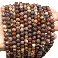 ABCGEMS Wood-Eye Jasper Beads (Exquisite Matrix- Mohs Hardness 7) Healing Energy Crystal Stone Ideal for Bracelet Necklace Ring DIY Jewelry Making Men Women Smooth Round Tiny 6mm Wood Eye Jasper