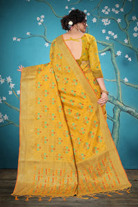 Divine International Trading Co Women's  Chanderi Saree With Blouse Piece