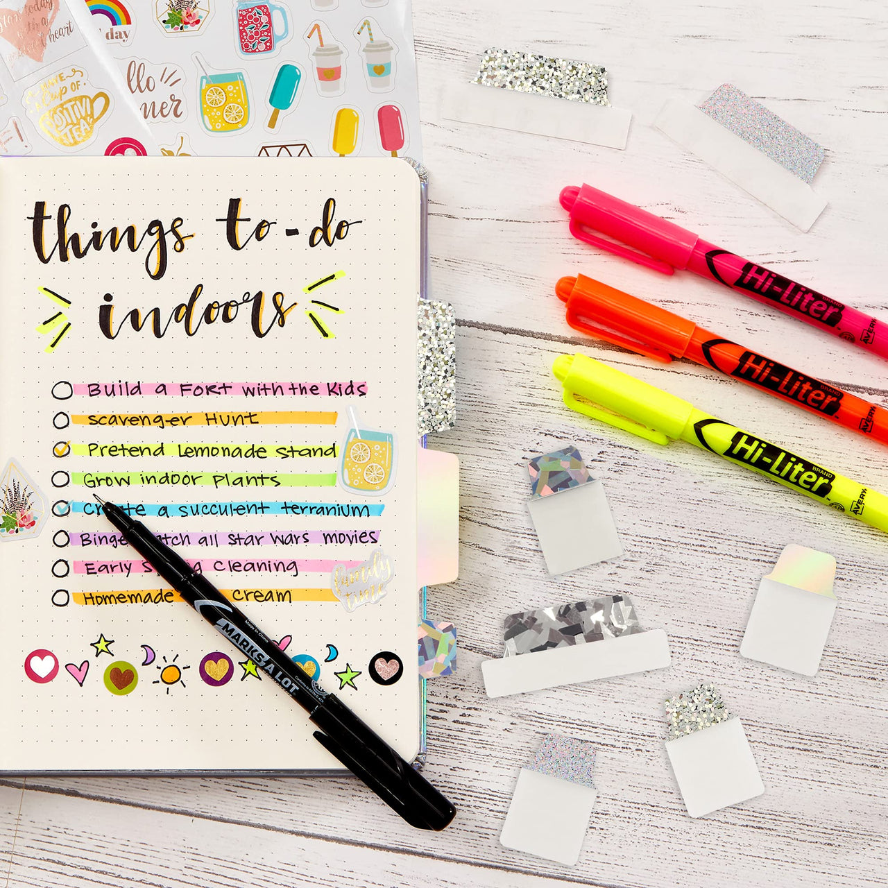 Avery Ultra Tabs Luxe Collection, 1" x 1.5" Mini Tabs, Holographic Iridescent Designs, 32 Repositionable Page Tabs (74178)