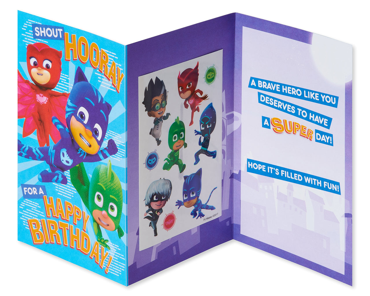 American Greetings Birthday Card for Kids (PJ Masks)