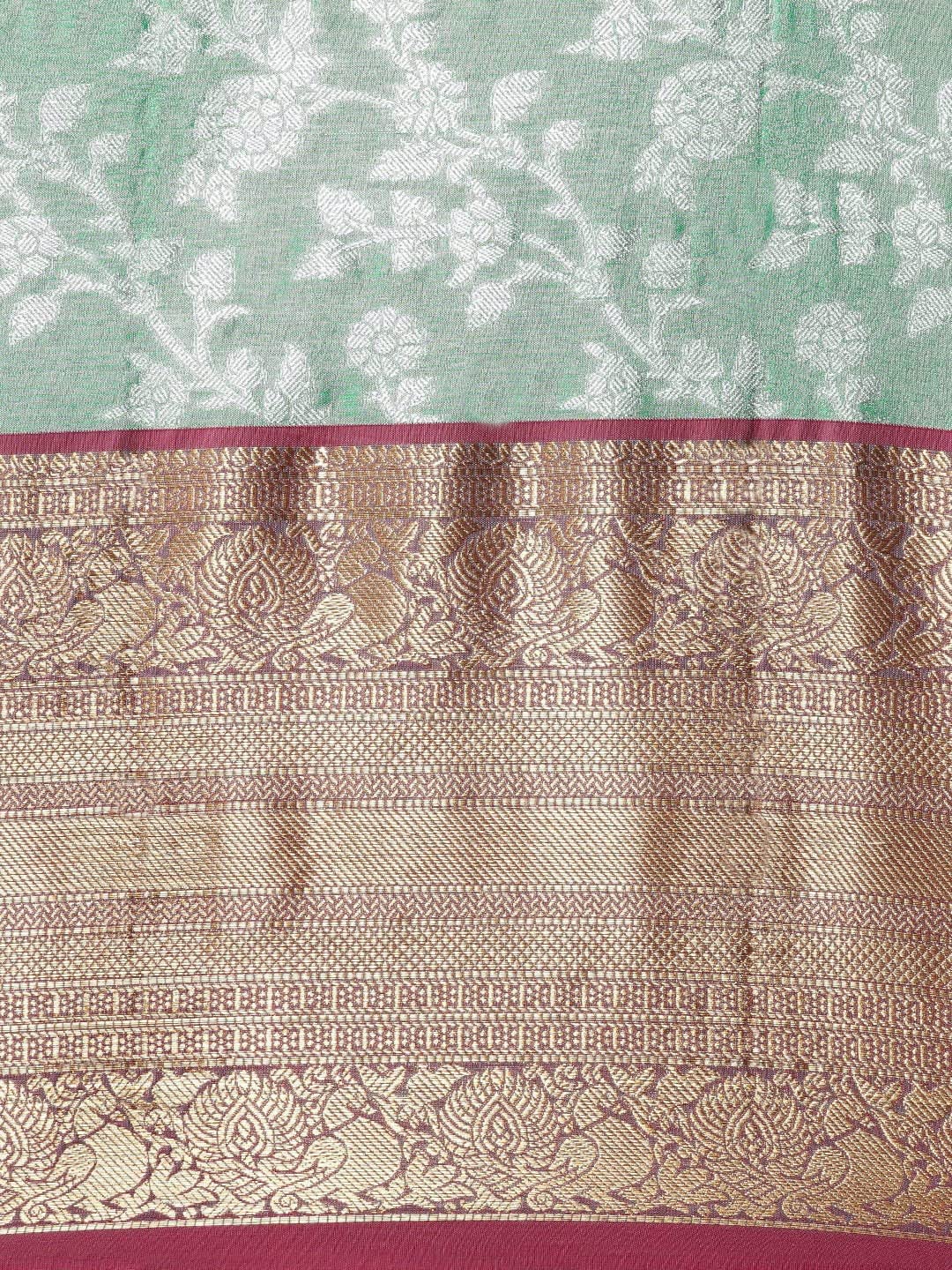 Pandadi Saree Women's  Arasi Soft Tissue Banarasi Silk Dharmavaram Pattu Saree With Unstiched Blouse Piece