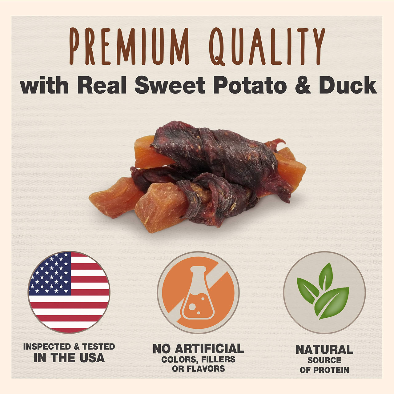 Cadet Gourmet Sweet Potato & Duck Wraps Dog Treats - Healthy & Natural Duck & Sweet Potato Dog Training Treats for Small & Large Dogs - Inspected & Tested in USA (28 oz.) 1.75 Pound (Pack of 1)