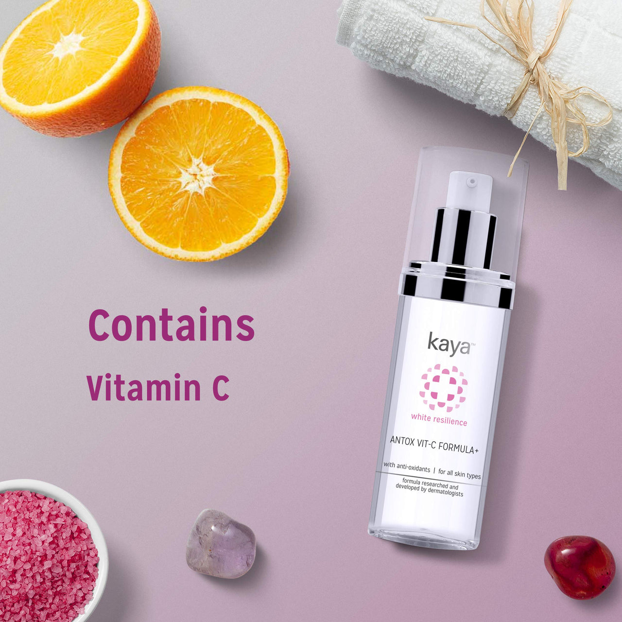 Kaya Clinic Antox Vit-C Formula Vitamin C Face Serum With Anti-Oxidants, Anti Ageing Serum For Brighter Skin Of All Skin Type, 30ml