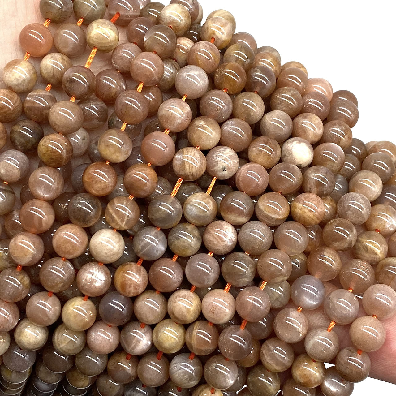 ABCGEMS Madagascan Rainbow Moonstone (Gorgeous Shimmery Overtones) Healing Energy Crystal Stone Ideal for Bracelet Necklace Ring DIY Jewelry Making Craft Men Women Smooth Round 8mm Rainbow Moonstone (From Madagascar)