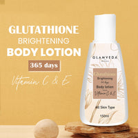 Glamveda Glutathione Body Lotion Reduces Dark spots, Skin brightening with Vitamin C For Skin fairness | All Skin types | 150 ml