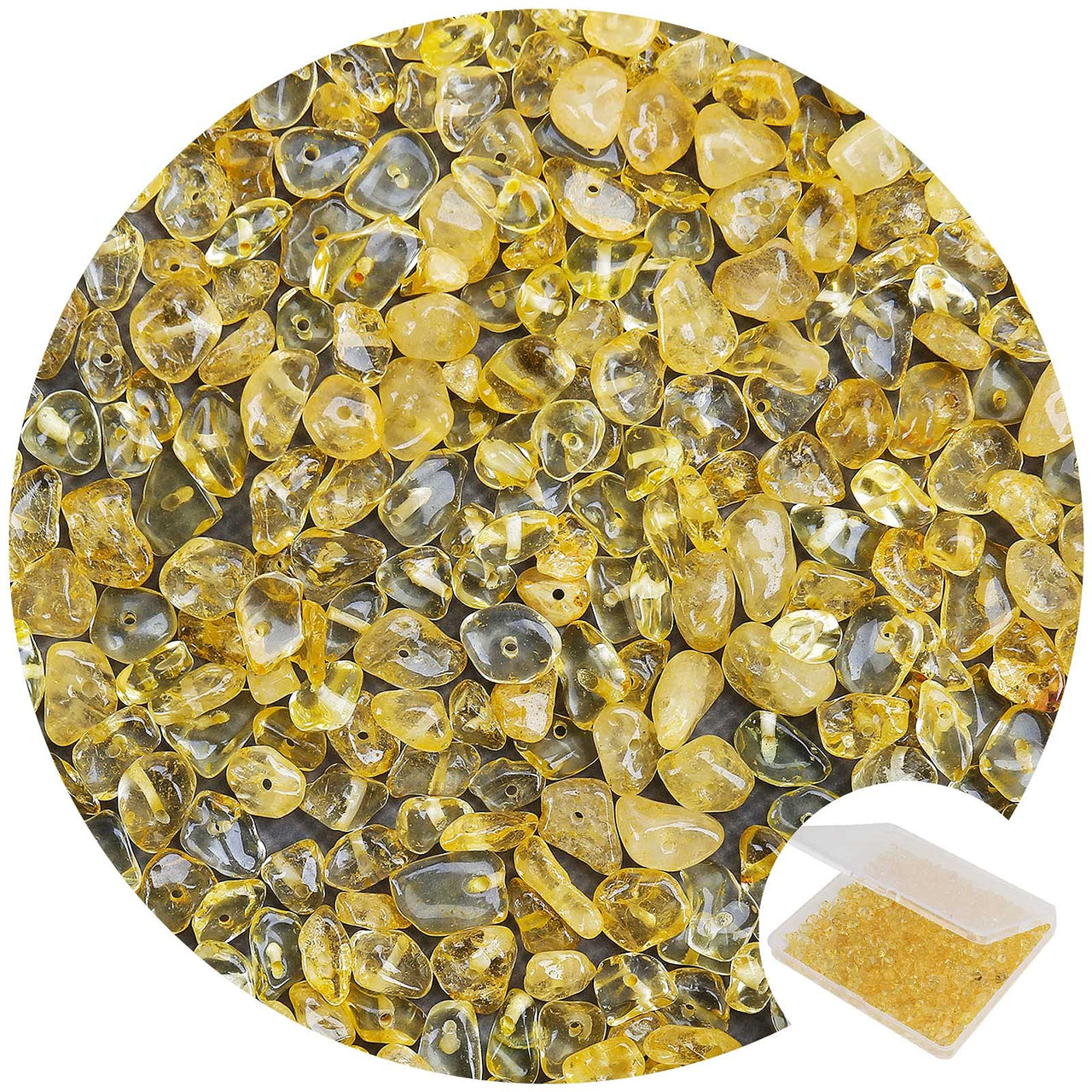 456 PCs Natural Chip Stone Beads, 5-8mm Irregular Multicolor Gemstones Loose Crystal Healing Citrine Rocks with Hole for Jewelry Making DIY Crafts