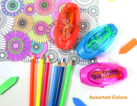 Bostitch Office Twist-N-Sharp Manual Pencil Sharpener, 2 Holes for Standard and Jumbo Pencils with Ratchet Technology, 1 Sharpener Random Color