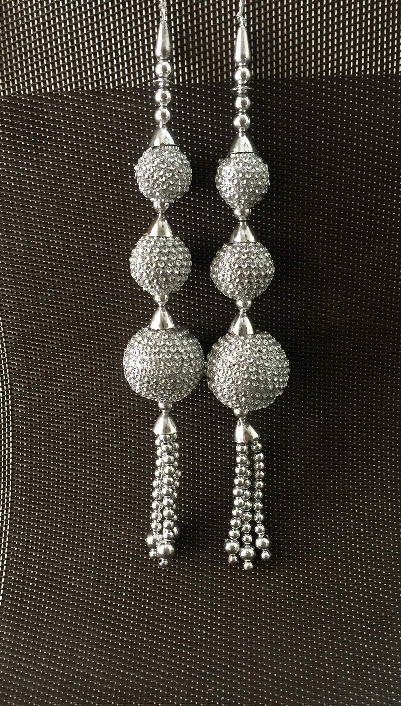 EERA FASHION ICING PRIVATE LIMITED Handmade, Ethnic Silver Latkan and Tassels Hanging for Blouse, Kurtis, Lehengas, Skirts and Sarees