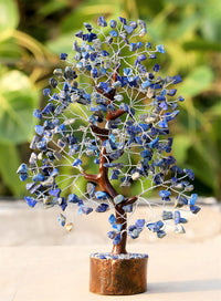 Lapis Lazuli Chakra Tree of Life - Crystal Tree for Positive Energy, Feng Shui Decor - Gemstone Money Bonsai Tree, Good Luck Healing Crystals - Blue Meditation Stones, Spiritual Unique Gift 10-12