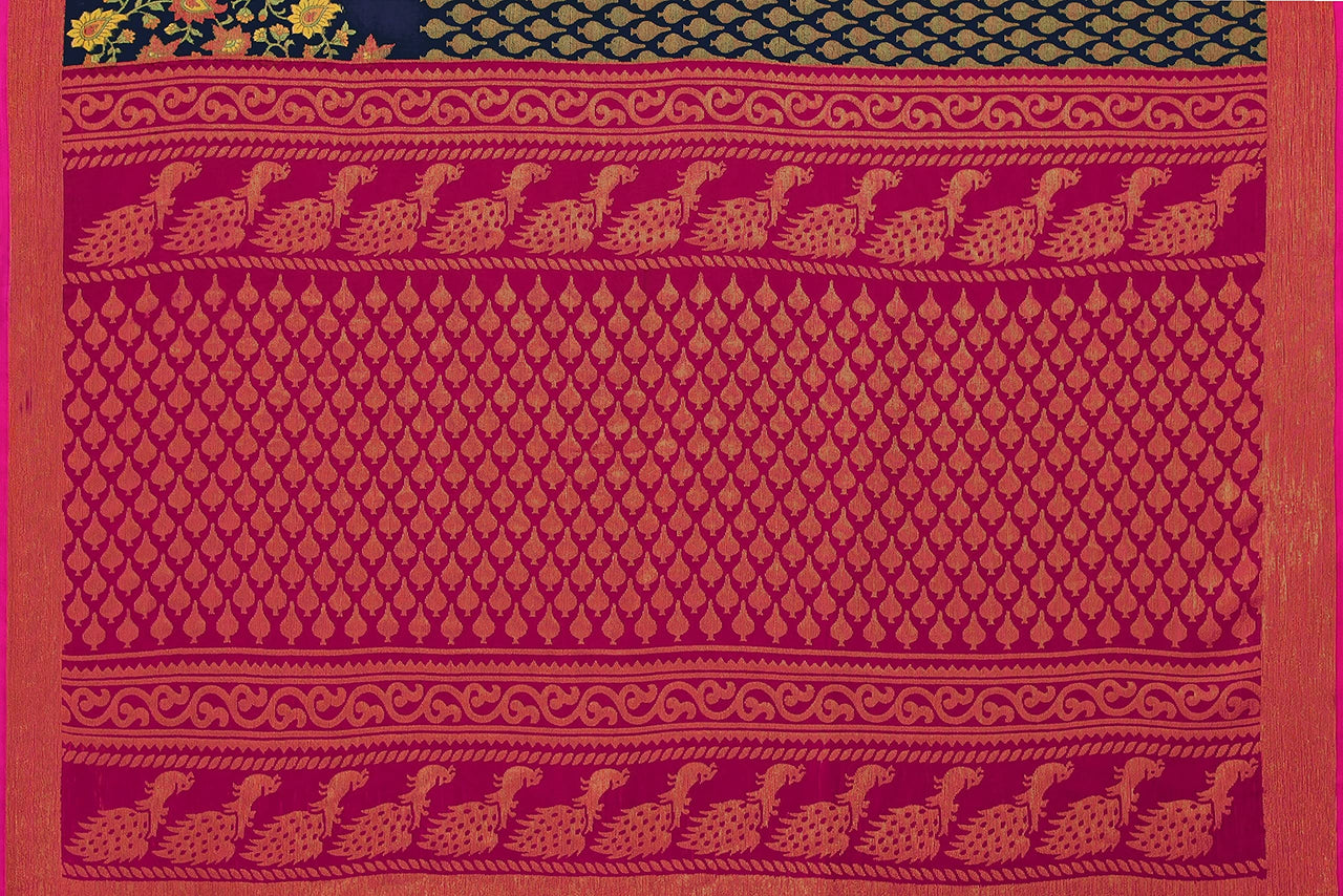 Winza Designer Women's  Chiffon Brasso Floral Printed Saree with Blouse Piece