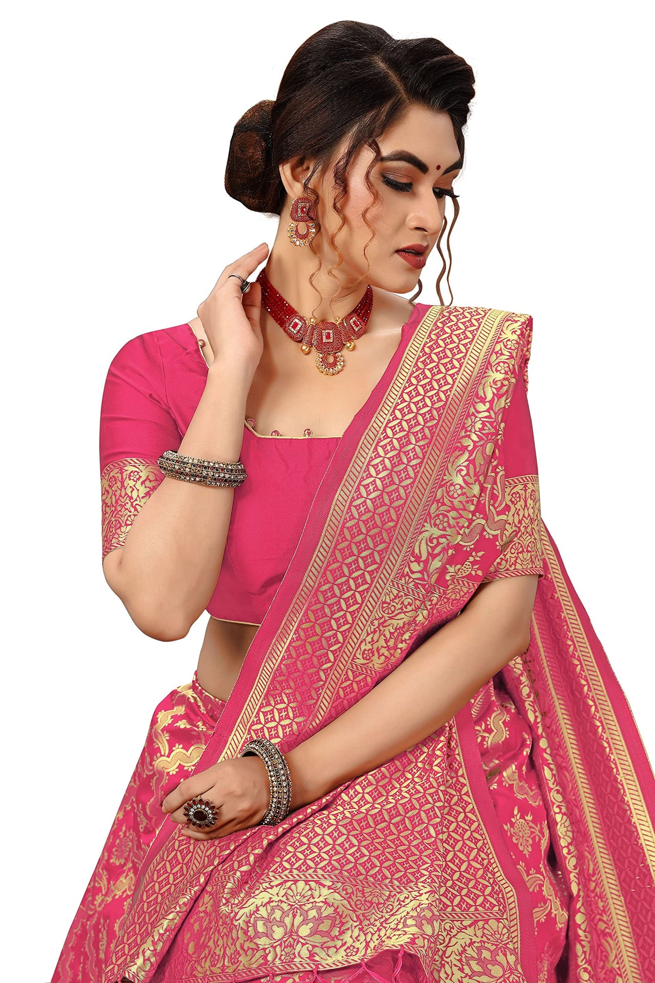 Nivah Fashion Women's  Banarasi Art Silk Saree with Blouse Piece