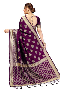 PANASH TRENDS Women's  Kanchipuram Banarasi Art Silk Saree with Blouse Piece