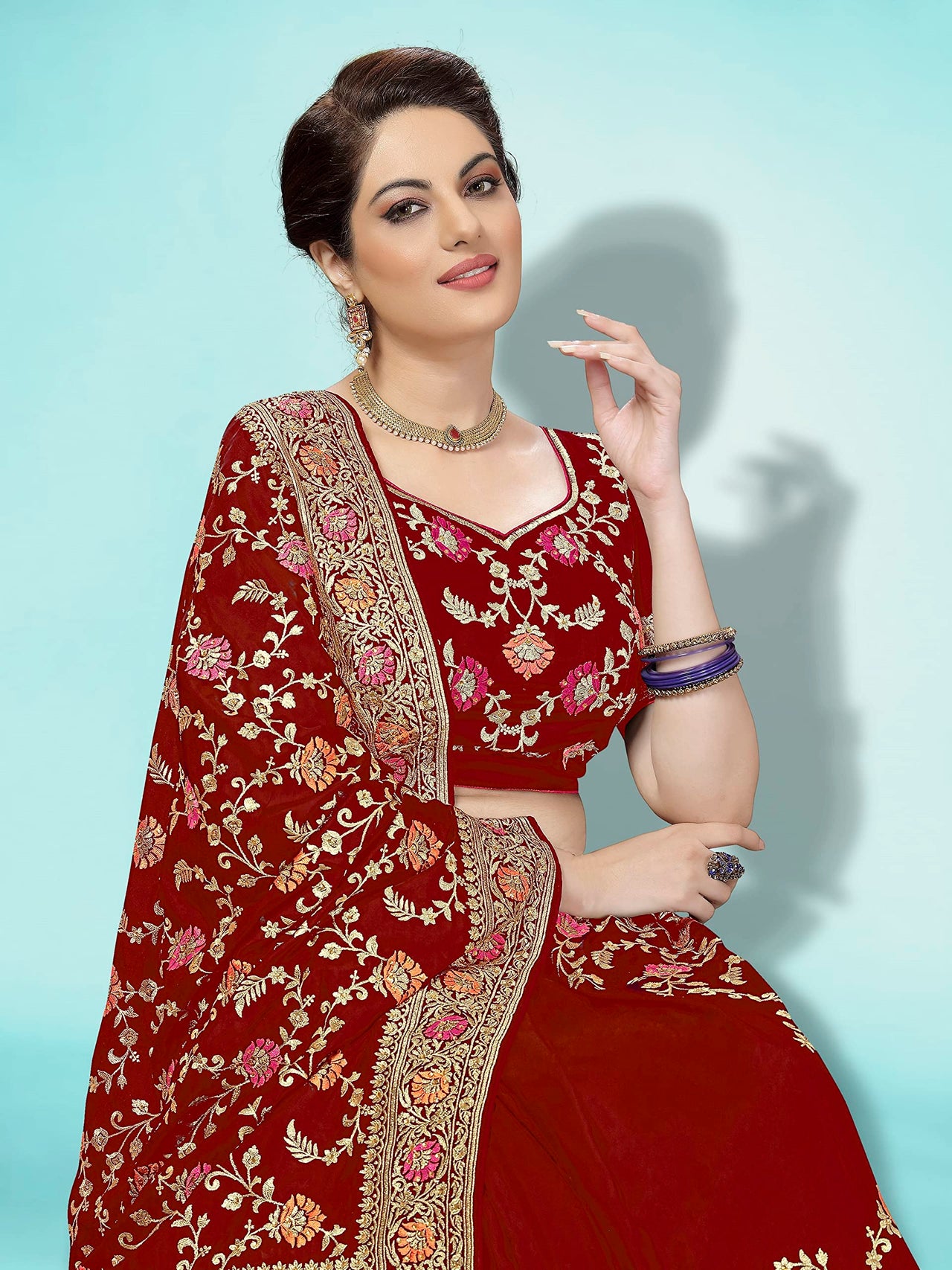 PANASH TRENDS Women's  Banarasi Barfi Silk Saree With Blouse Piece