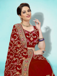 PANASH TRENDS Women's  Banarasi Barfi Silk Saree With Blouse Piece