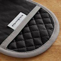 KitchenAid Asteroid Pot Holder 2-Pack Set, Black, 6.5